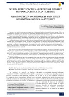 Scurtă retrospectivă a reperelor istorice privind logistica în antichitate